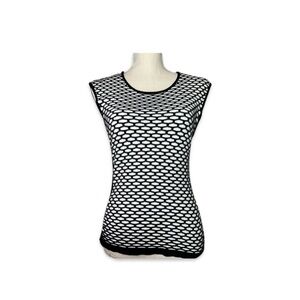 Express Black and White Crew Neck Sweater Size Small Black Trim